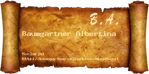 Baumgartner Albertina névjegykártya